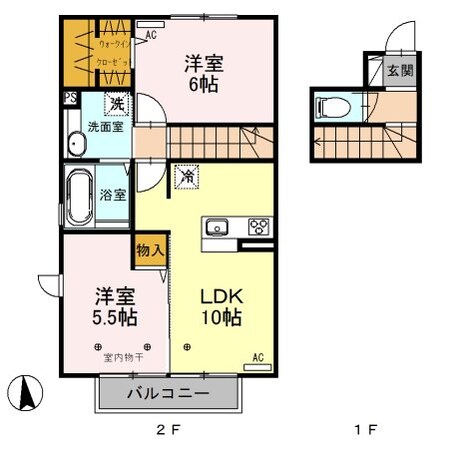 ショコラコート　Bの物件間取画像